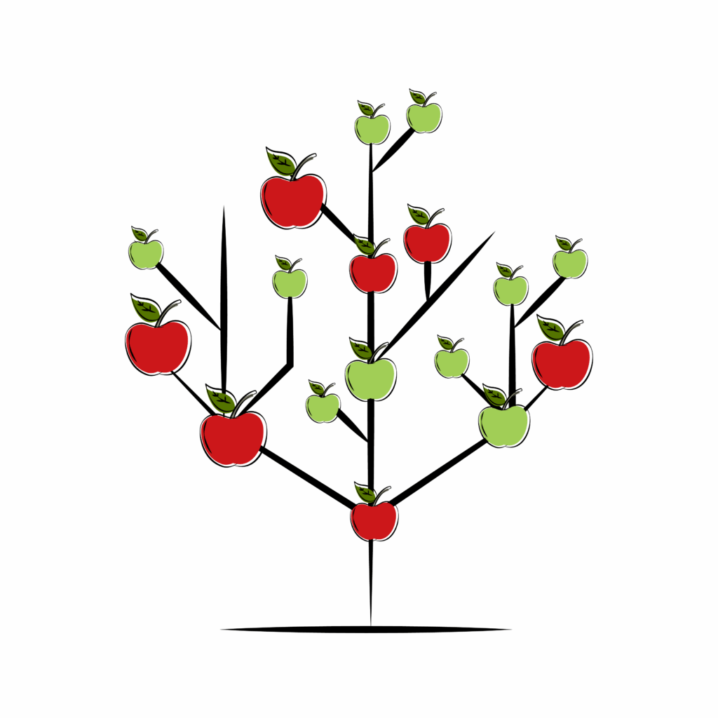Entscheidungsbaum zum Apfelbaum schneiden